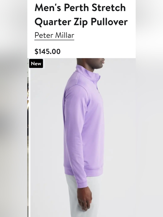 Peter Millar Perth Stretch Loop Quarter-Zip Pullover Purple Iris Sz XXL - Picture 2 of 16